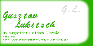 gusztav lukitsch business card